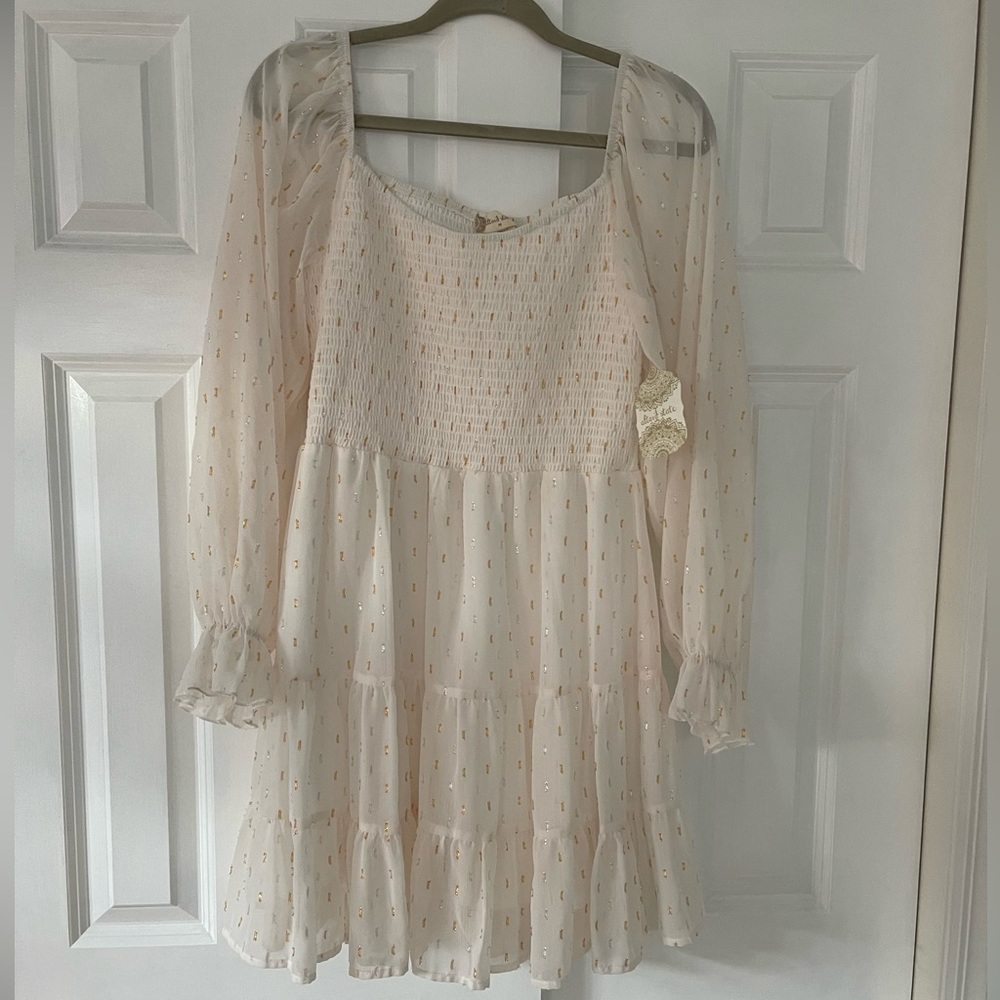 Altar’d state White dress with gold and silver size medium - Picture 3 of 9